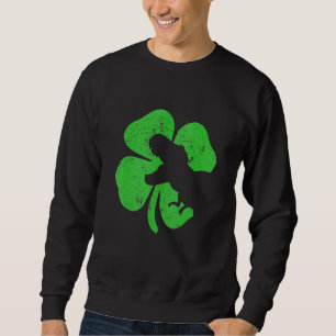 T Rex St patricks day Dinosaur Shamrock Vuxna Mana Lång Ärmad Tröja