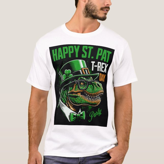 T-rex-St patricks day T Shirt (Framsida)