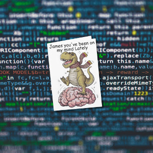 T-Rex stående på hjärna Kort