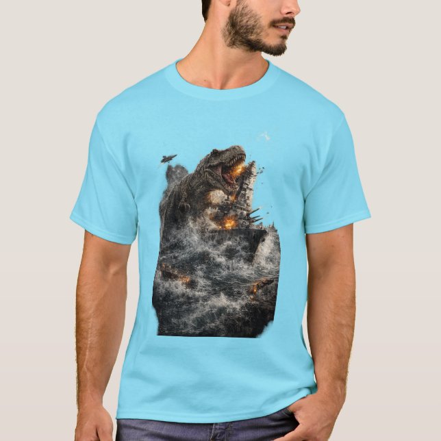 T-Rex Storm Siege. T Shirt (Framsida)