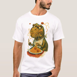 T-Rex Strugga till Eat Spaghetti T Shirt
