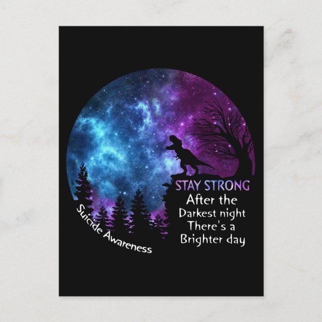 T-Rex Suicide Awareness, håll dig stark T Rex Älsk Vykort (Framsida)