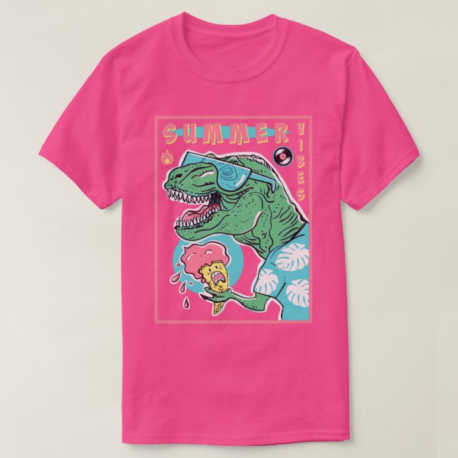 T Rex Summer Vibes Shirt (Design framsida)
