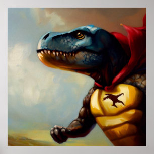 T Rex Superhjälte Poster