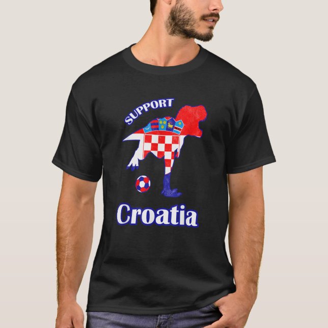 T Rex Support Jersey Kroatien Ocer 2018 Boys Gift T Shirt (Framsida)