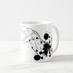 T-Rex (svartvitt) Kaffemugg