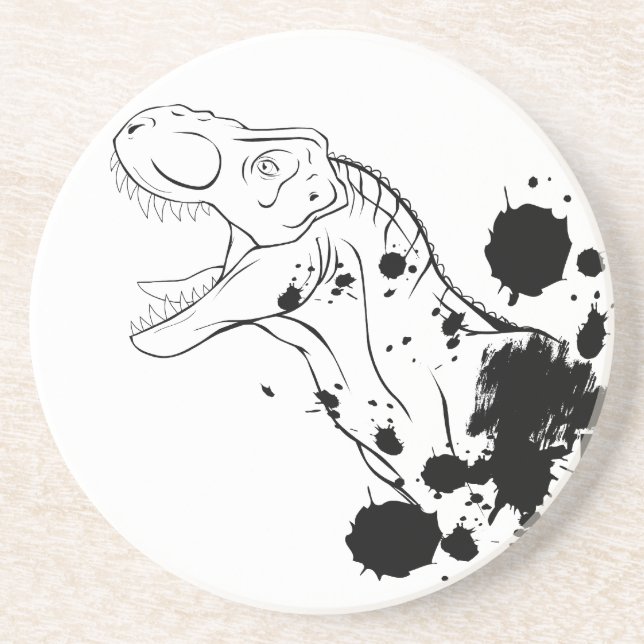 T-Rex (svartvitt) Underlägg (Framsidan)