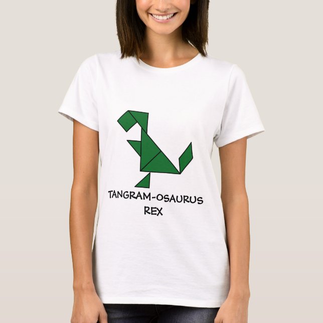 T-Rex + Tangram = Tangram-osaurus Rex Cute Dino Tee (Framsida)