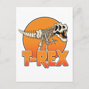 T-REX tecknad logotyp Meddelande Vykort