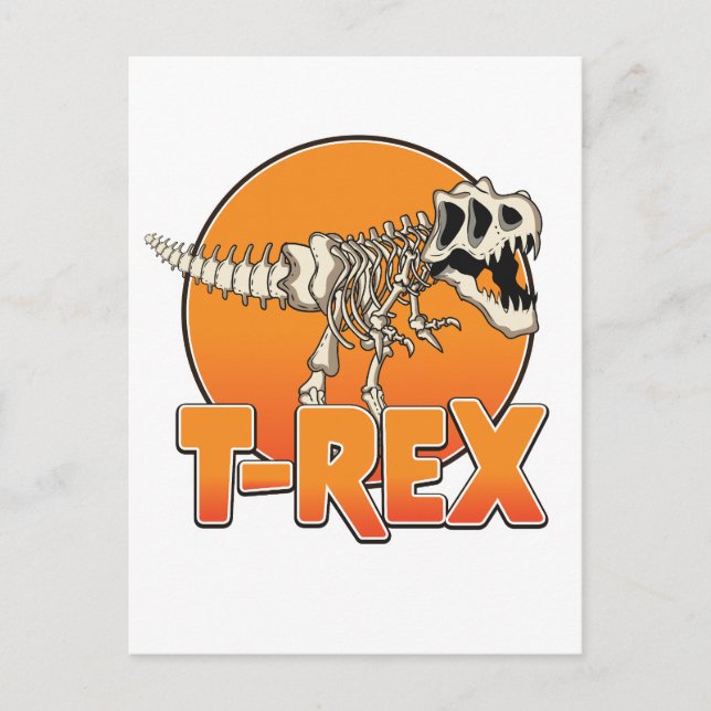 T-REX tecknad logotyp Meddelande Vykort (Framsida)