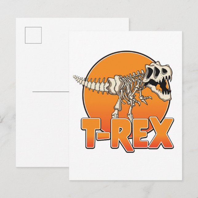 T-REX-tecknadens logotyp Inbjudan Vykort (Fram/baksida)