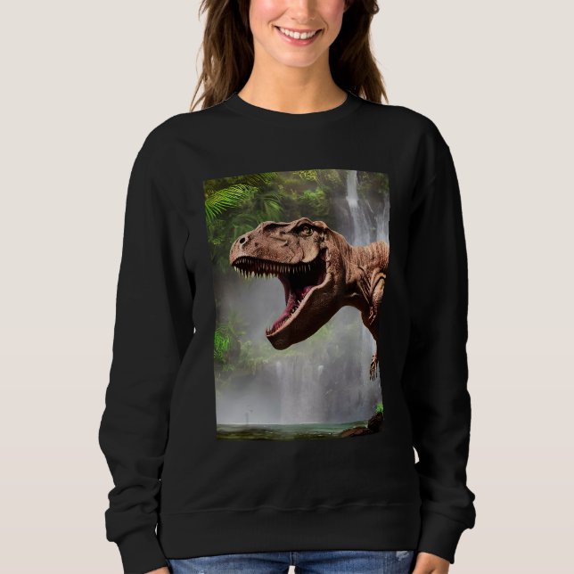 T-Rex The Dinosaur of the Jungle Waterfall T Shirt (Framsida)