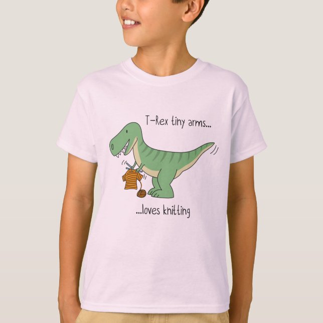T-Rex tiny arms: knitting T Shirt (Framsida)