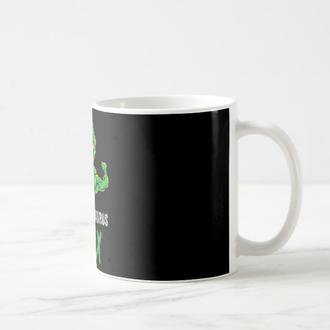 T Rex träning Rollig Dinosaurie Gym Vektlyftning K Kaffemugg (Höger)