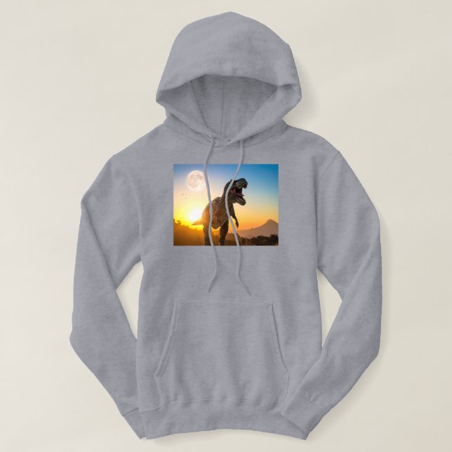 T-Rex Tröja – rytande dinosaurie Hoodie (Design framsida)