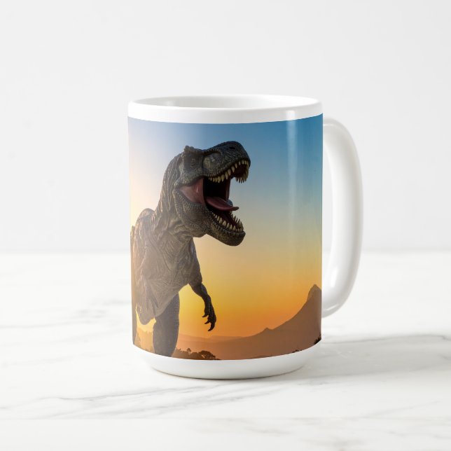 T-Rex Tröja – rytande dinosaurie Kaffemugg (Framsida höger)
