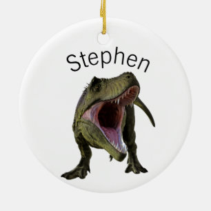 T-rex Tyrannosaurus Dinosaur Personlig Julgransprydnad Keramik