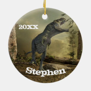 T-rex Tyrannosaurus Dinosaur Personlig Julgransprydnad Keramik
