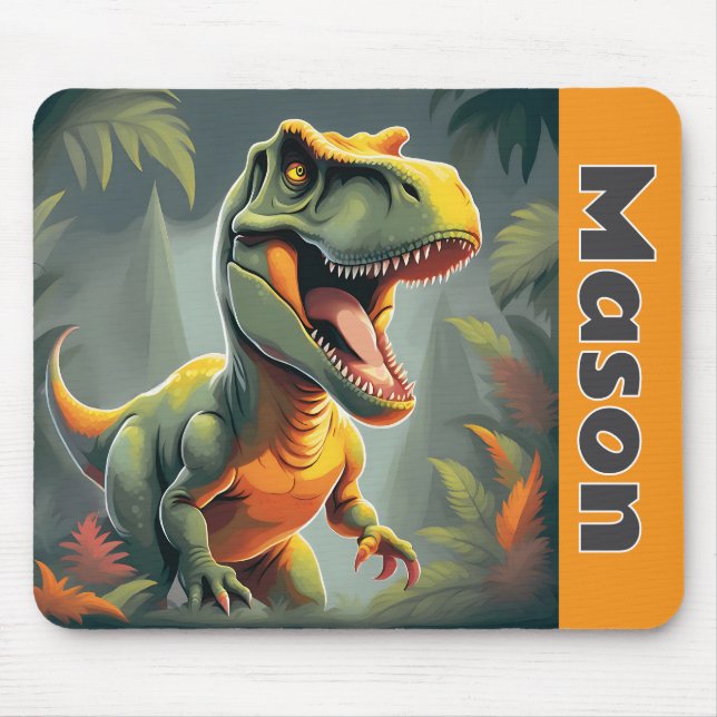 T-Rex Tyrannosaurus Rex Dinosaur Mousepad Musmatta (Framsidan)