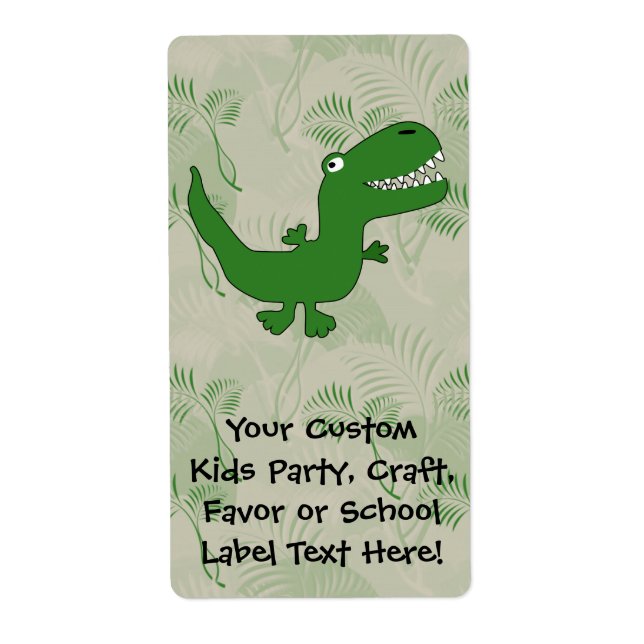 T-Rex Tyrannosaurus Rex Dinosaur Tecknad Kids Boys Fraktsedel (Framsidan)