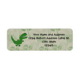 T-Rex Tyrannosaurus Rex Dinosaur Tecknad Kids Boys Returadress Etikett