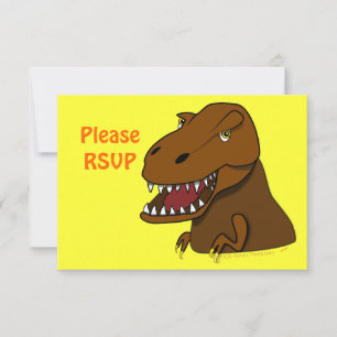 T-Rex Tyrannosaurus Rex Scary Tecknad Dinosaur OSA Kort