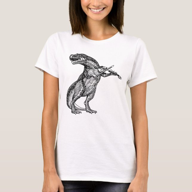 T Rex Tyrannosaurus Rex Spela upp Violin T-Shirt (Framsida)