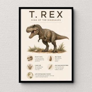 T. Rex Utbildningsvetenskap Klassrumsdekoration Poster