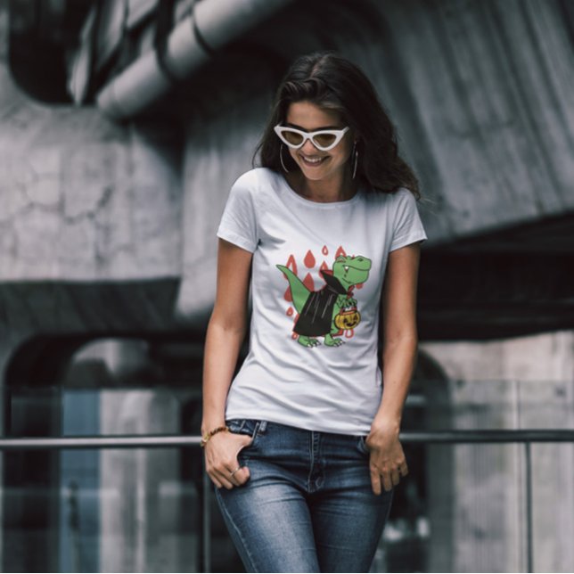 T Rex Vampire Dinosaur Halloween T Shirt (Skapare uppladdad)