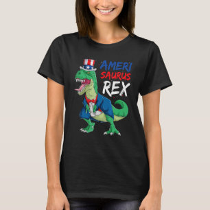 T Rex Veterans Day Kids Boys Amerisaurus Rex Dino Shirt