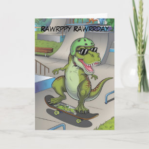 T-Rex vid skateboardering i skatepark Kort