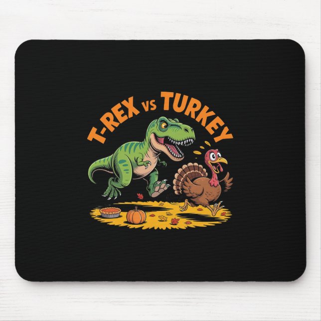T-rex Vs Kalkon Roligt Thanksgiving Dinosaurie Des Musmatta (Framsidan)