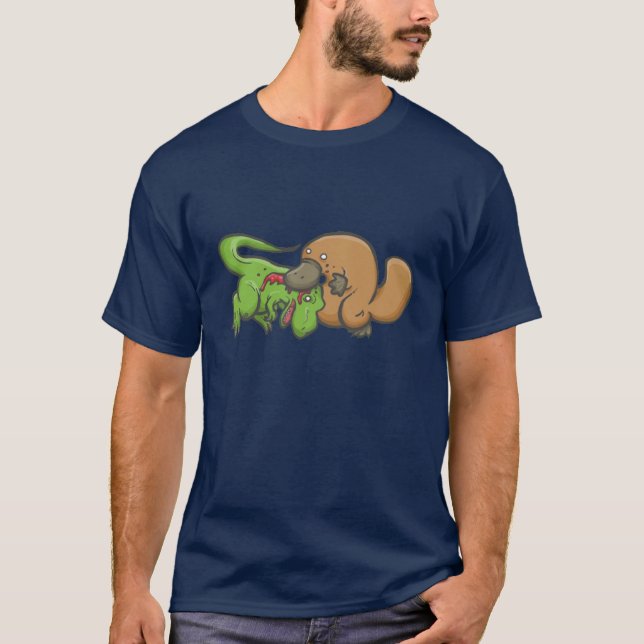 T-rex vs näbbdjur tee shirt (Framsida)
