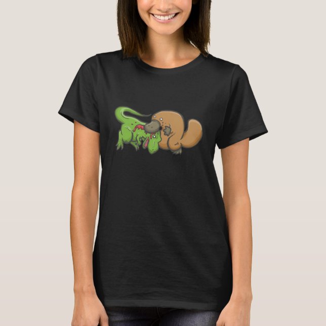 T-rex vs näbbdjur tee shirt (Framsida)