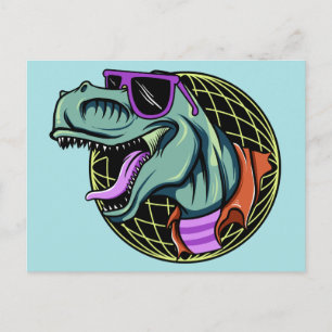 T-rex-vykort för hipster vykort