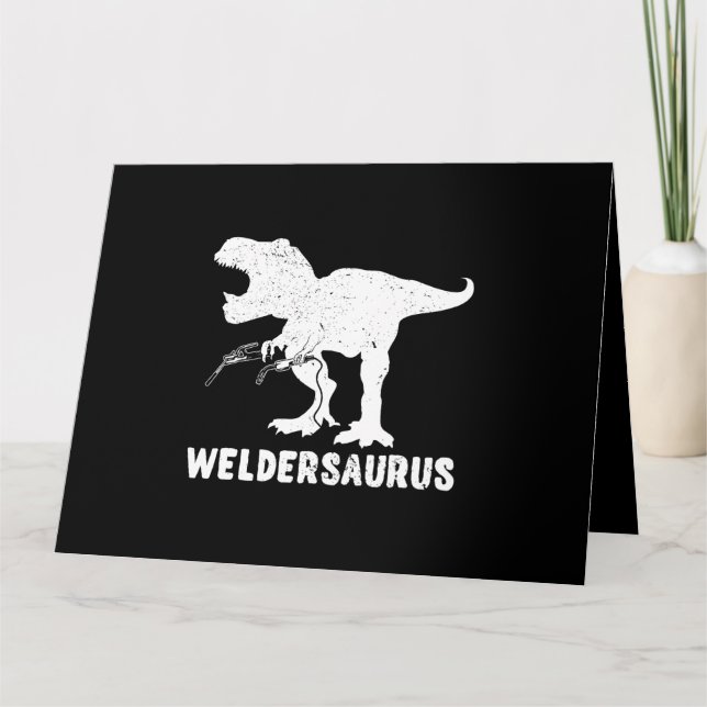 T Rex Welding Tyrannosaurus Rex Welding Dinosaur M Kort (Framsida)