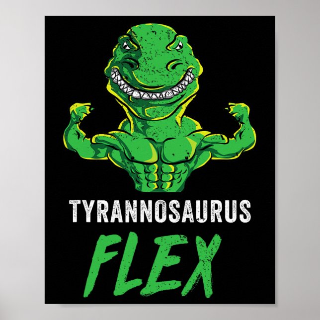 T Rex Workout Funny Dinosaur Gym viktlyftning Poster (Framsidan)
