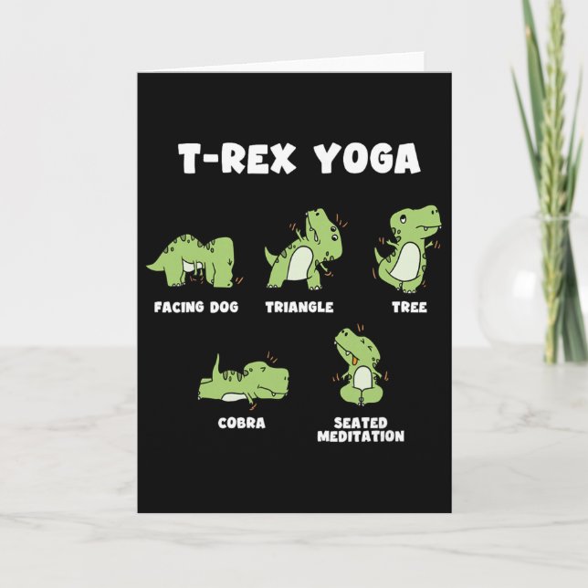 T-rex Yoga  Kort (Framsida)