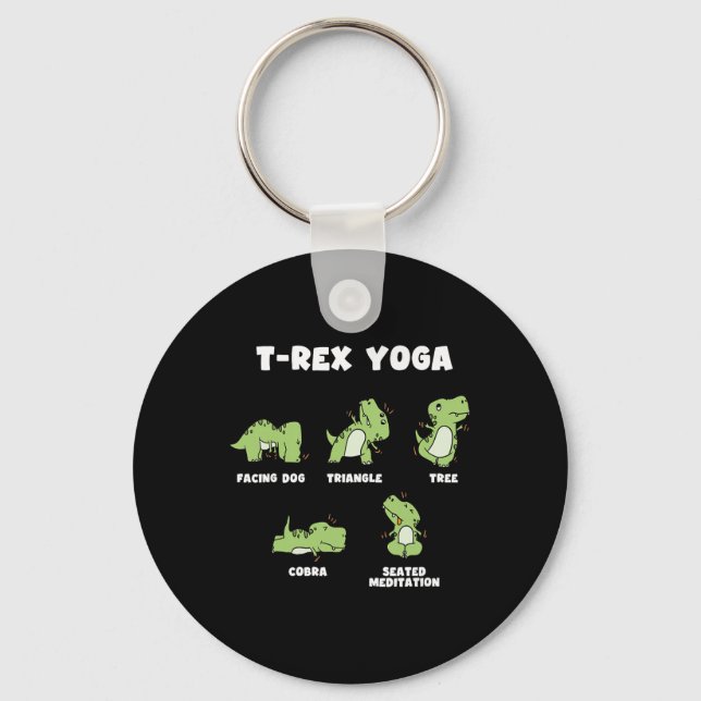 T-rex Yoga  Nyckelring (Framsida)