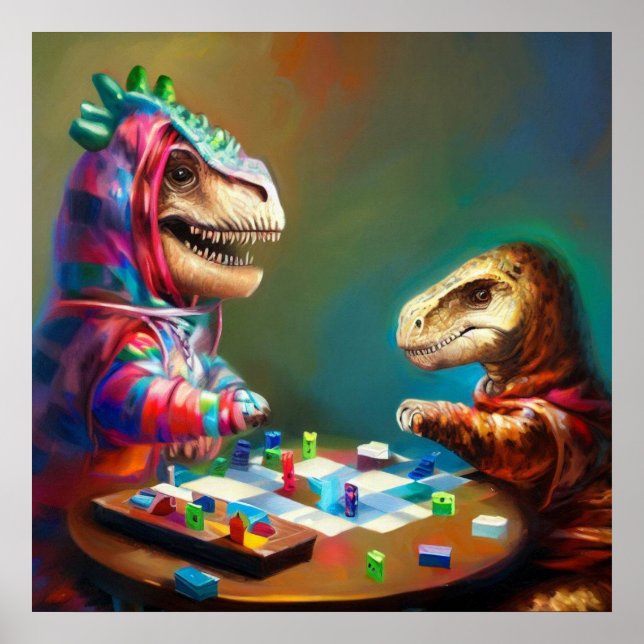 T Rexs Board Games Poster (Framsidan)