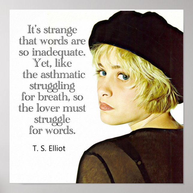 T.S. Eliot Quote 12 x 12 Poster (Framsidan)