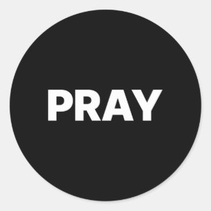 T Says Pray Runt Klistermärke