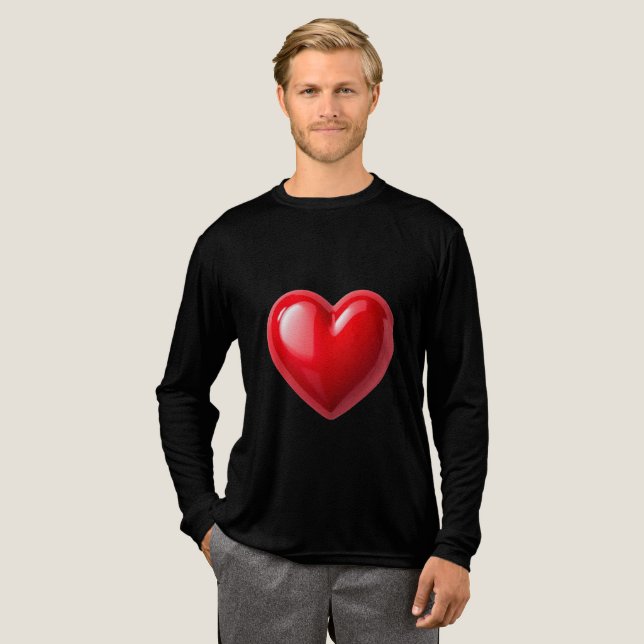 T- Shir ، ، ، ، Vibrant Red Heart Illustration T Shirt (Hel framsida)