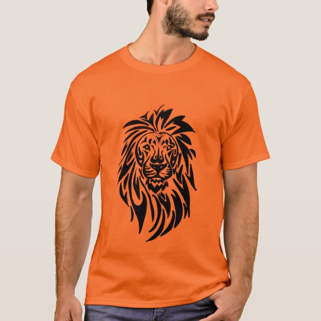 T-Shirt 002 - Lejon - Orange (Framsida)
