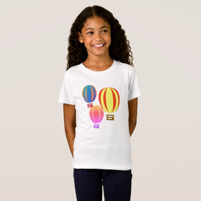 T-Shirt - 3 Varm luftballonger (Hel framsida)