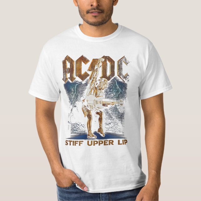 T-shirt | Akdc styv övre läppen med blixt (Framsida)