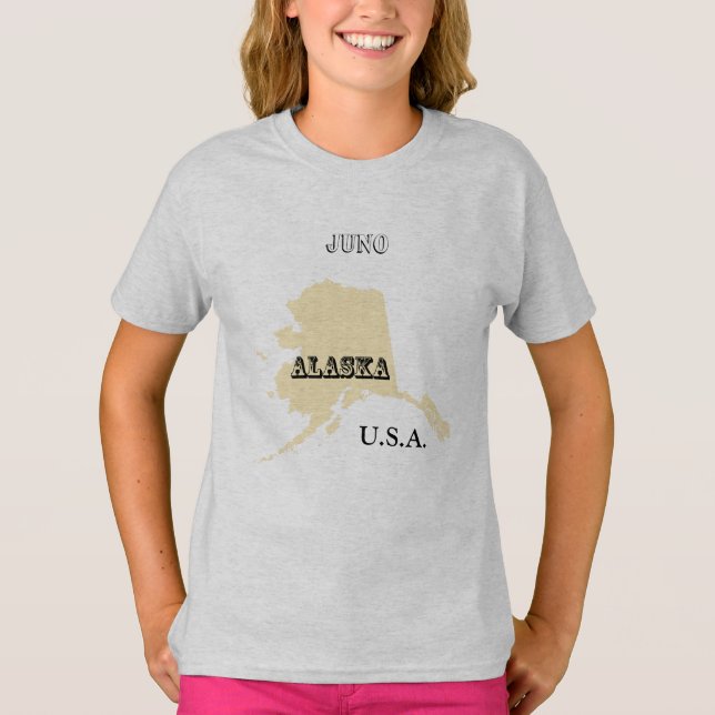 T-shirt - Alaska Karta med City (Framsida)