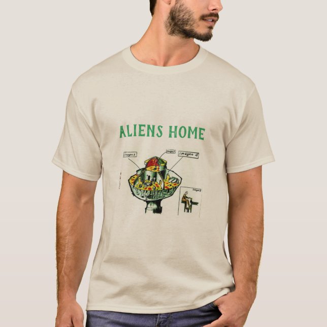 T-shirt aliens home (Framsida)