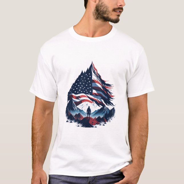 t-shirt american-soldaten tapet american flagga (Framsida)