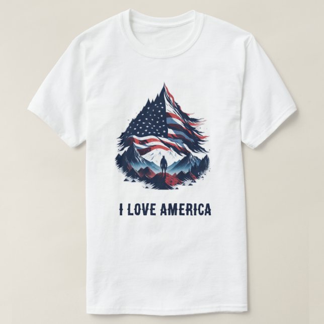t-shirt american-soldaten tapet american flagga (Design framsida)